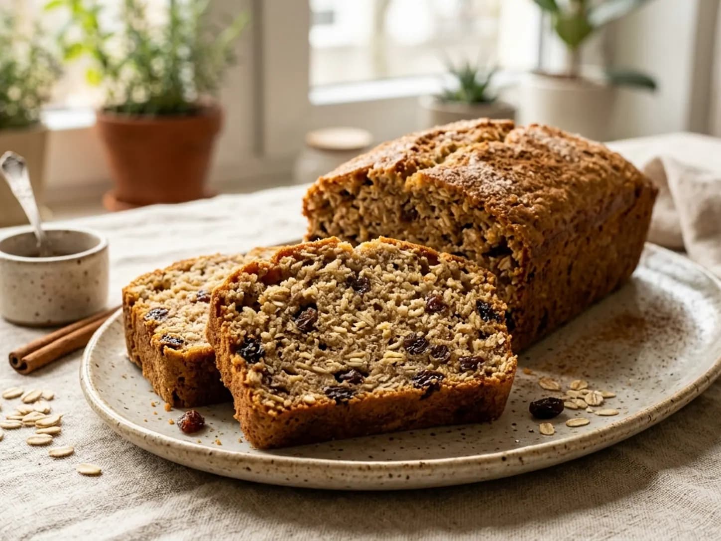 Bolo de Banana com Aveia e Uvas-Passas sem Açúcar: foto do prato pronto