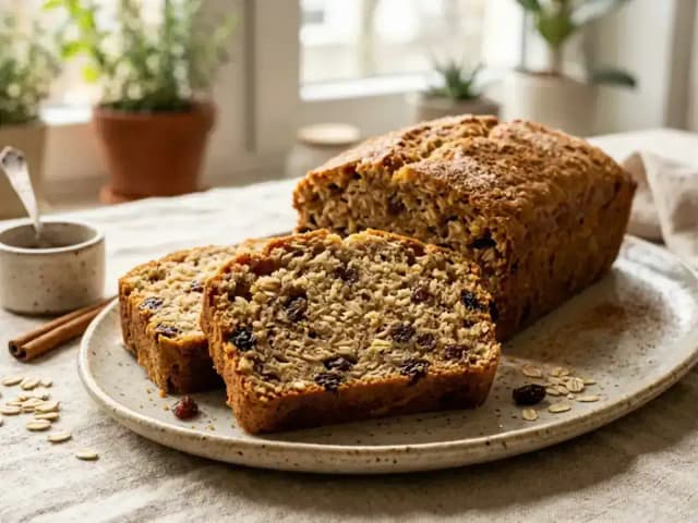 Bolo de Banana com Aveia e Uvas-Passas sem Açúcar: prato pronto