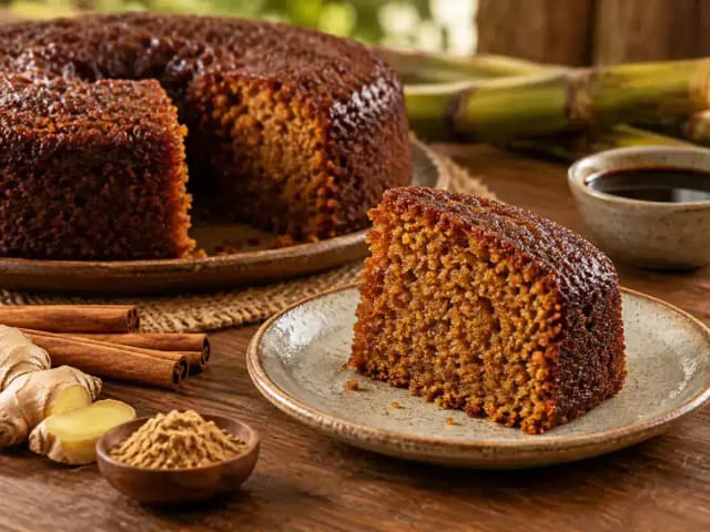 Bolo de Melado de Cana da Roça: prato pronto