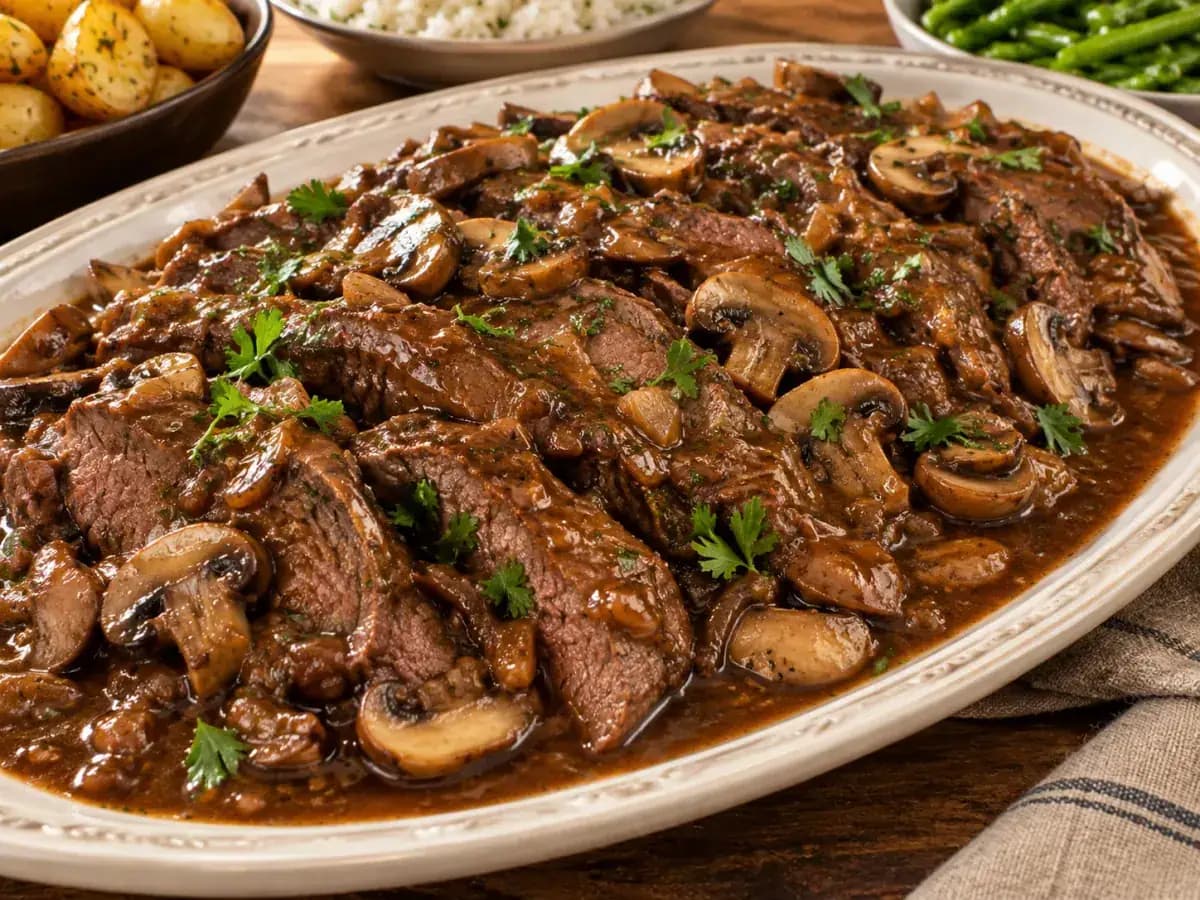 Carne ao Molho Madeira para 50 Pessoas: foto do prato pronto