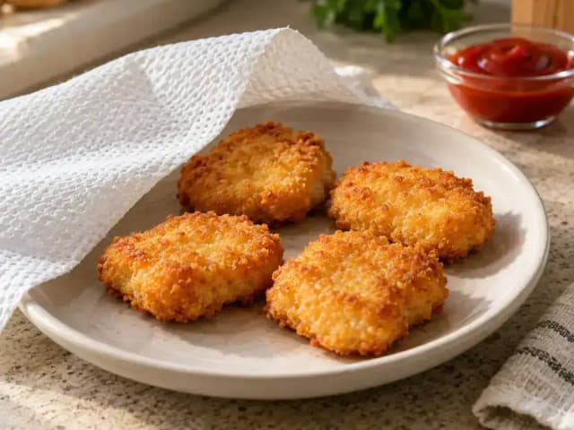 Como Assar Nuggets no Micro-ondas: 2 Min e 30 s a 70% de Potência: prato pronto