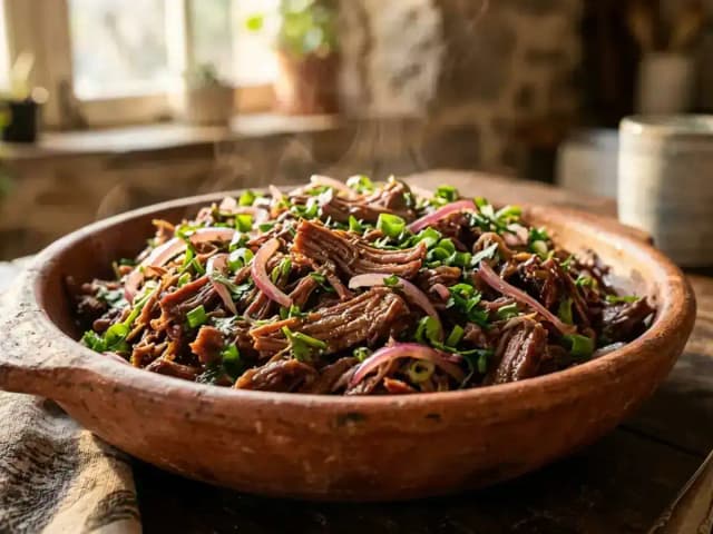 Como Cozinhar Carne de Charque para Desfiar Fácil: prato pronto