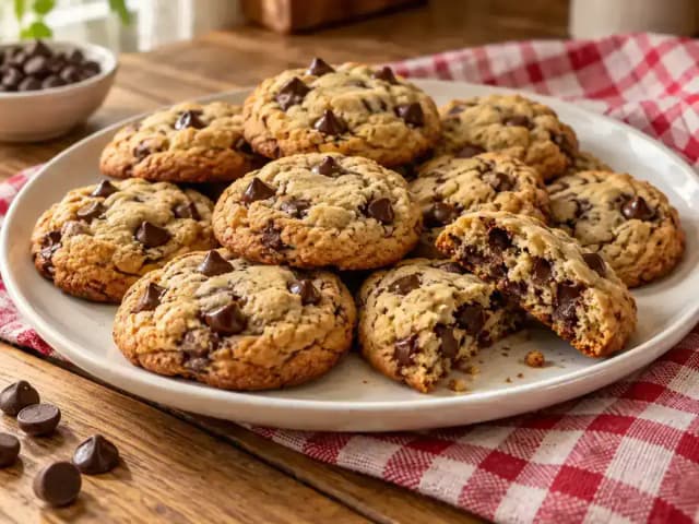 Cookies de Chocolate Sem Ovos: 12 Unid., Bordas Crocantes: prato pronto