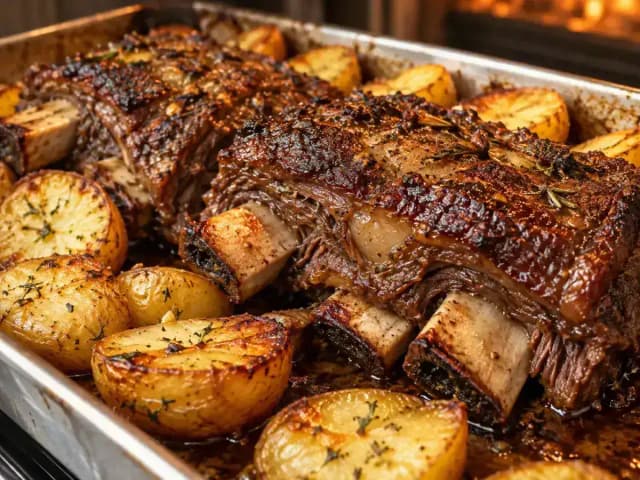 Costela Assada no Papel-Alumínio Macia: 3 h a 180 °C e o Ponto: prato pronto