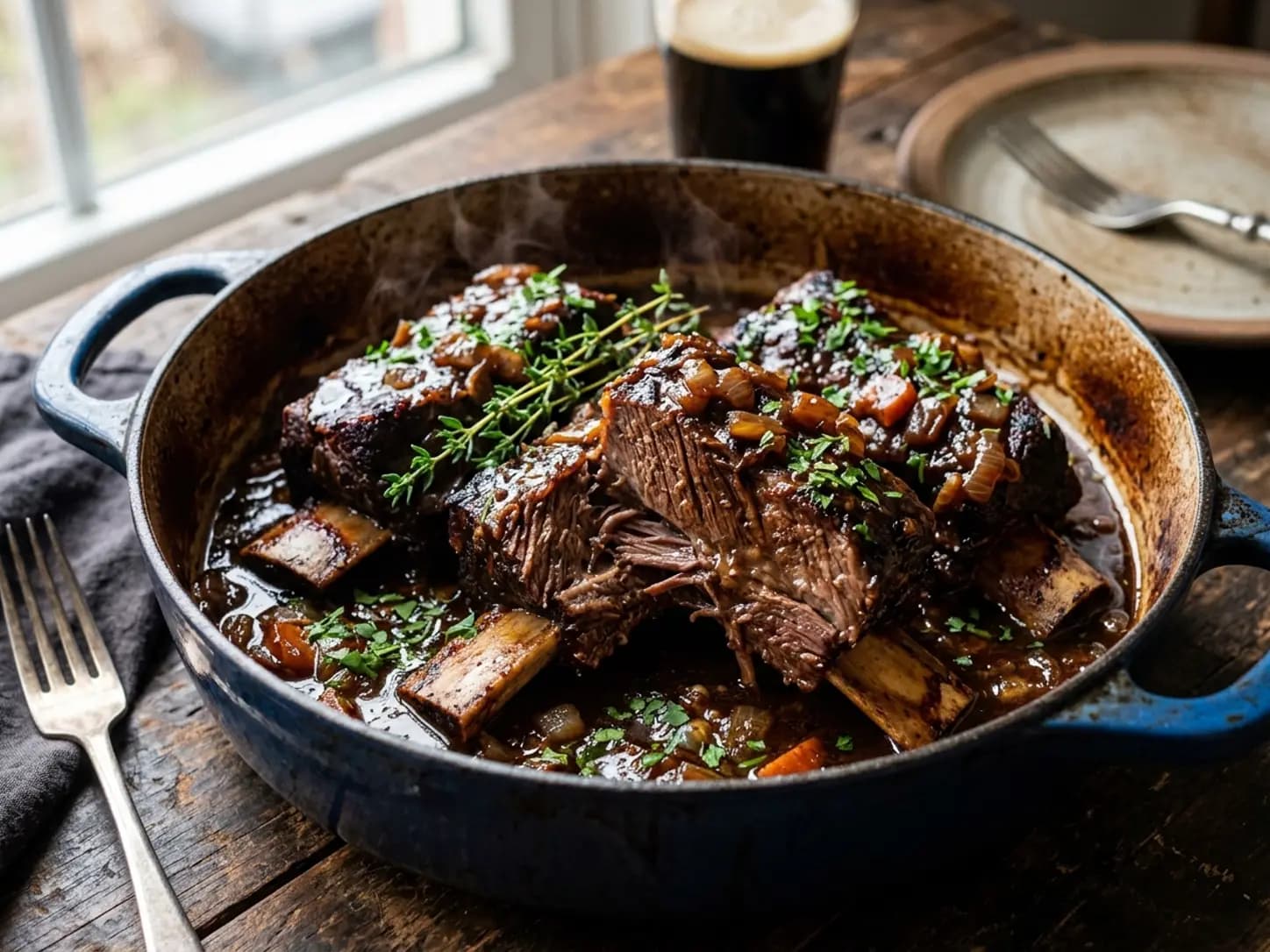 Costela na Panela de Pressão com Cerveja Preta: Desmanchando: foto do prato pronto