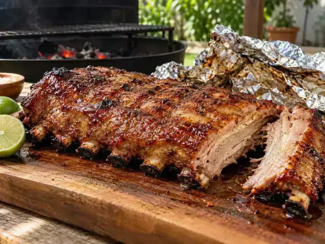 Costela de Porco no Bafo na Churrasqueira: prato pronto