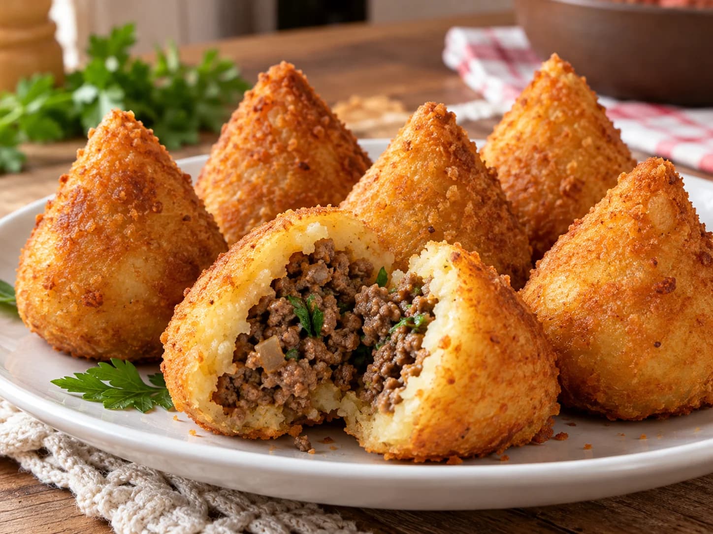 Coxinha de Mandioca com Carne Moída: foto do prato pronto