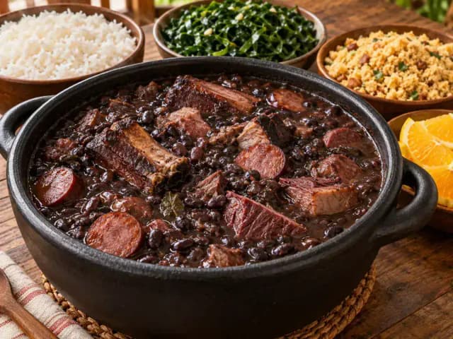 Feijoada para 100 Pessoas: Quantidade de Carnes, Feijão e Medidas: prato pronto
