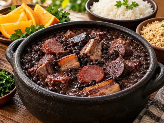 Feijoada para 40 Pessoas: 3,2 kg de Feijão Preto e o Passo a Passo: prato pronto