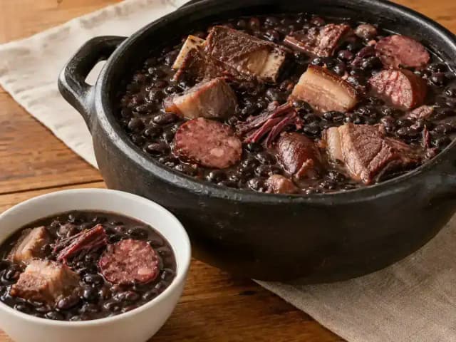 Feijoada para 500 Pessoas: Quantidade de Feijão e Carne: prato pronto