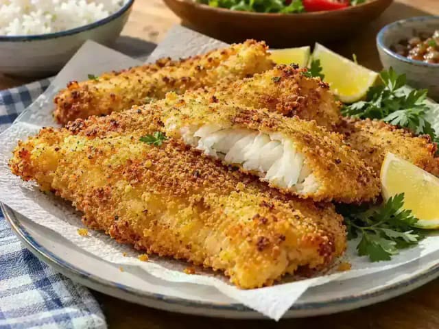 Filé de Polaca-do-Alasca Frito Crocante: prato pronto