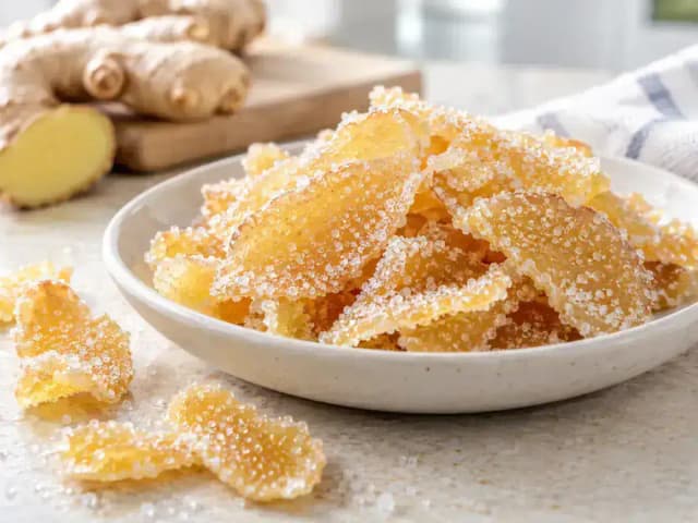 Gengibre Cristalizado Caseiro: Doce Crocante e Picante na Medida: prato pronto
