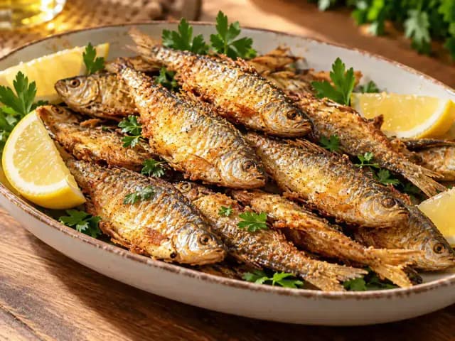 Lambari Crocante na Airfryer: prato pronto