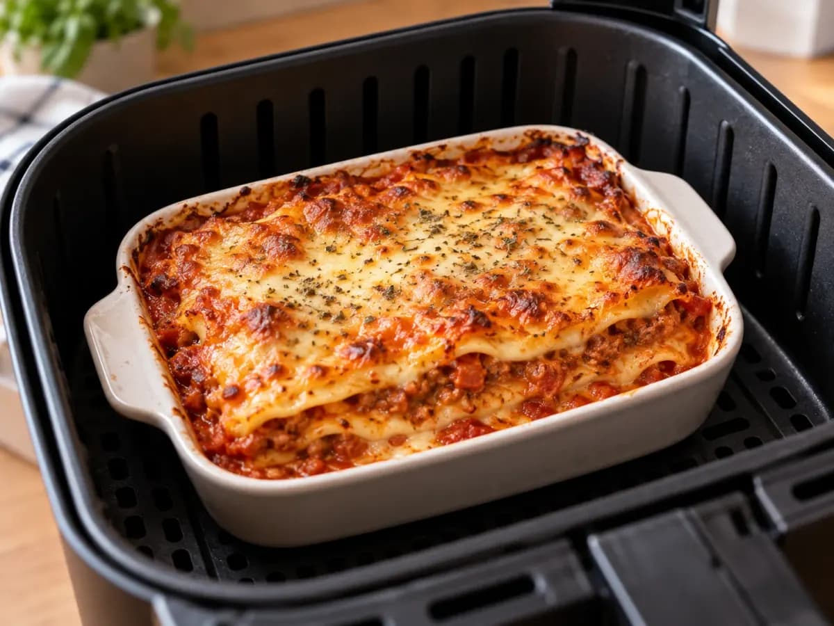 Lasanha Congelada na Airfryer: Tempo e Preparo: foto do prato pronto
