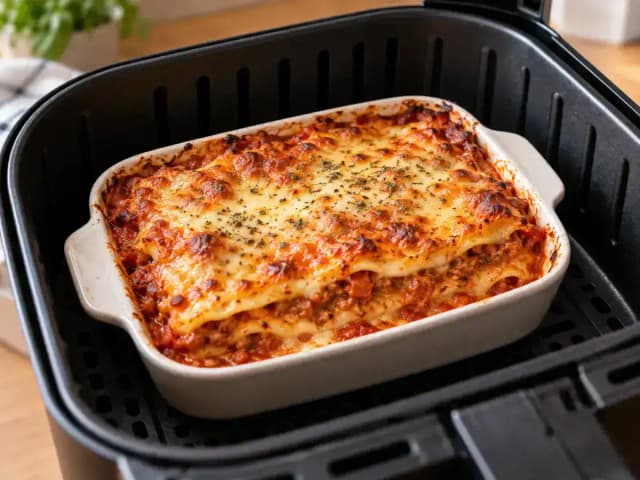 Lasanha Congelada na Airfryer: 18 a 20 Min a 180 °C sem Queimar: prato pronto