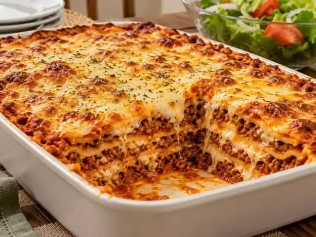 Lasanha para 30 Pessoas: Quantidade Exata e Receita Bolonhesa: prato pronto