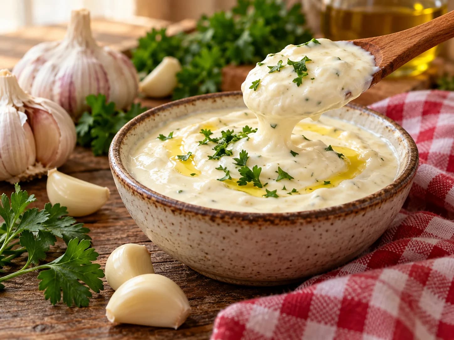Molho de Alho Sem Liquidificador (Cremoso de Churrascaria): foto do prato pronto