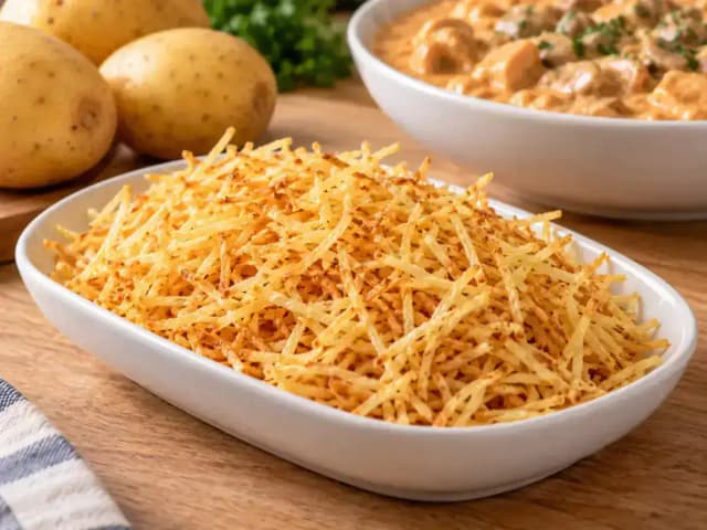 Batata Palha Caseira para Acompanhar Strogonoff: prato pronto