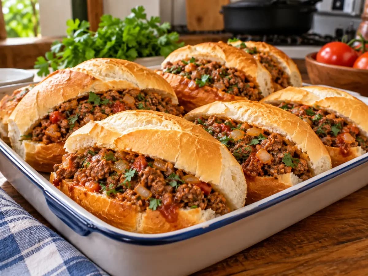 Pão com Carne Moída para 20 Pessoas: foto do prato pronto