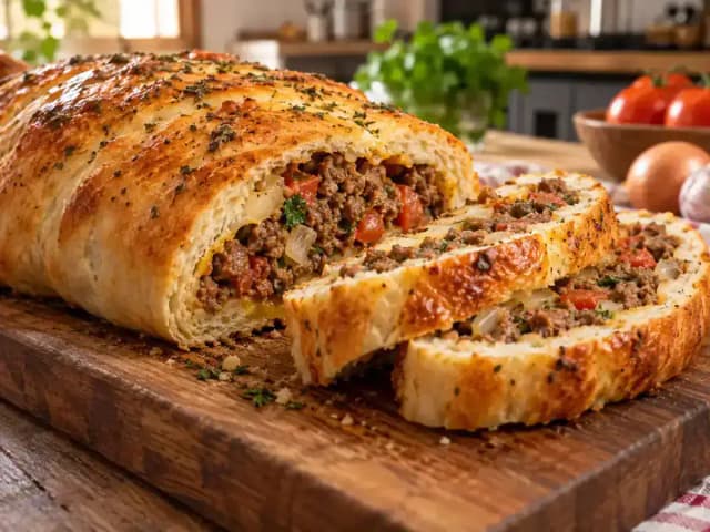 Pão com Carne Moída para 20 Pessoas: prato pronto