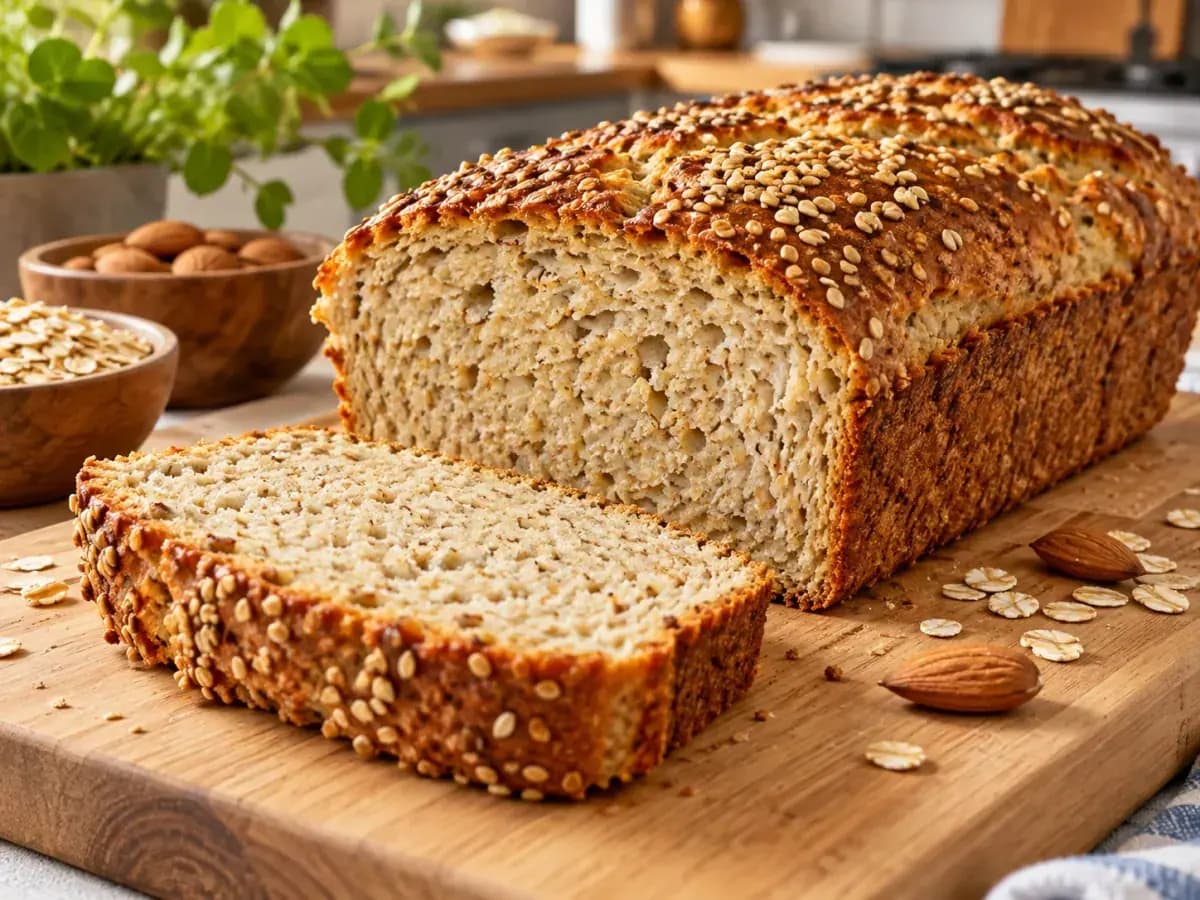 Pão de Aveia e Amêndoa Sem Glúten: foto do prato pronto