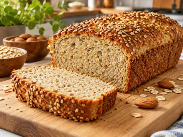 Pão de Aveia e Amêndoa Sem Glúten: prato pronto