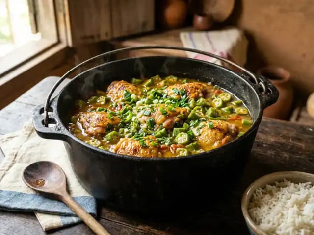 Peito de Frango com Quiabo sem Baba: prato pronto