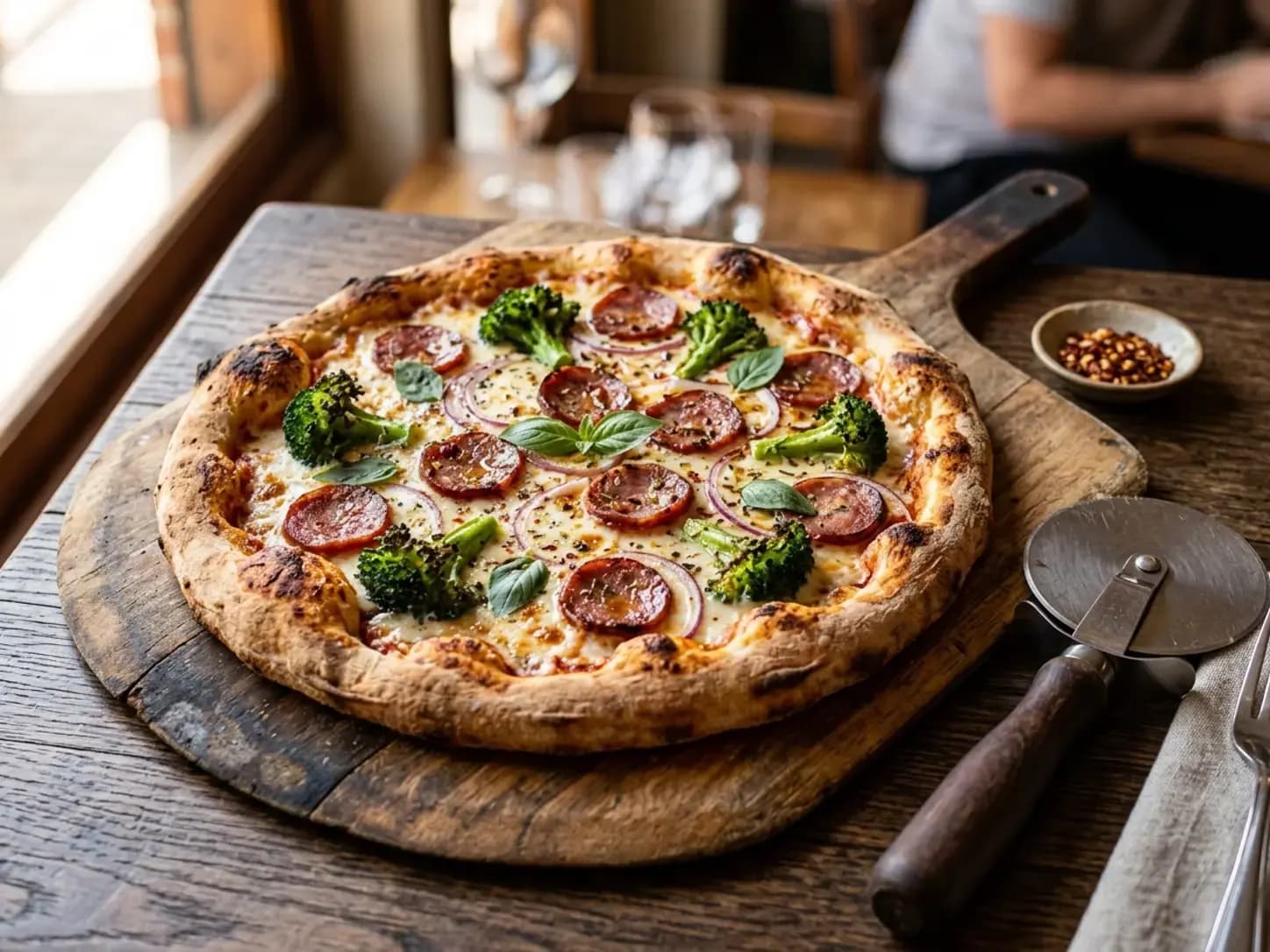 Pizza de Calabresa e Brócolis: Receita Crocante e Suculenta: foto do prato pronto