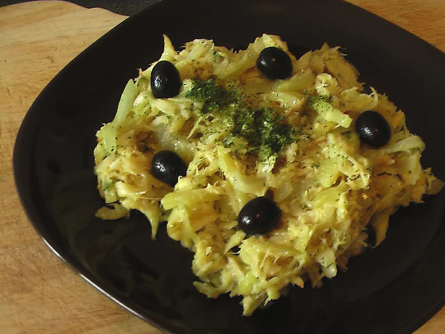 Bacalhau à Brás com batata palha: foto do prato pronto