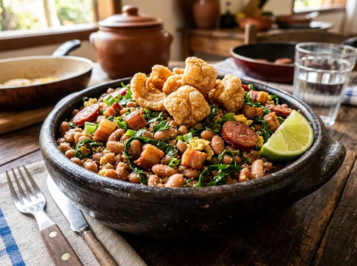 Receita de Feijão Tropeiro Tradicional Mineiro Passo a Passo: foto do prato pronto