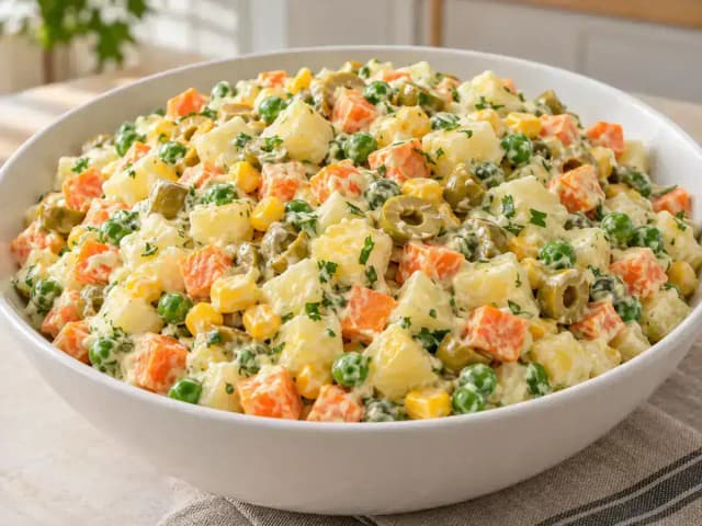 Salada de Maionese para 60 Pessoas: 4,8 kg de Batata e o Molho: prato pronto