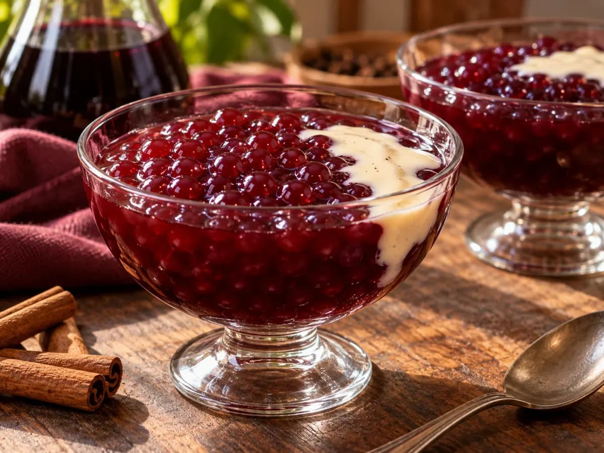 Sagu de Vinho Clássico: foto do prato pronto