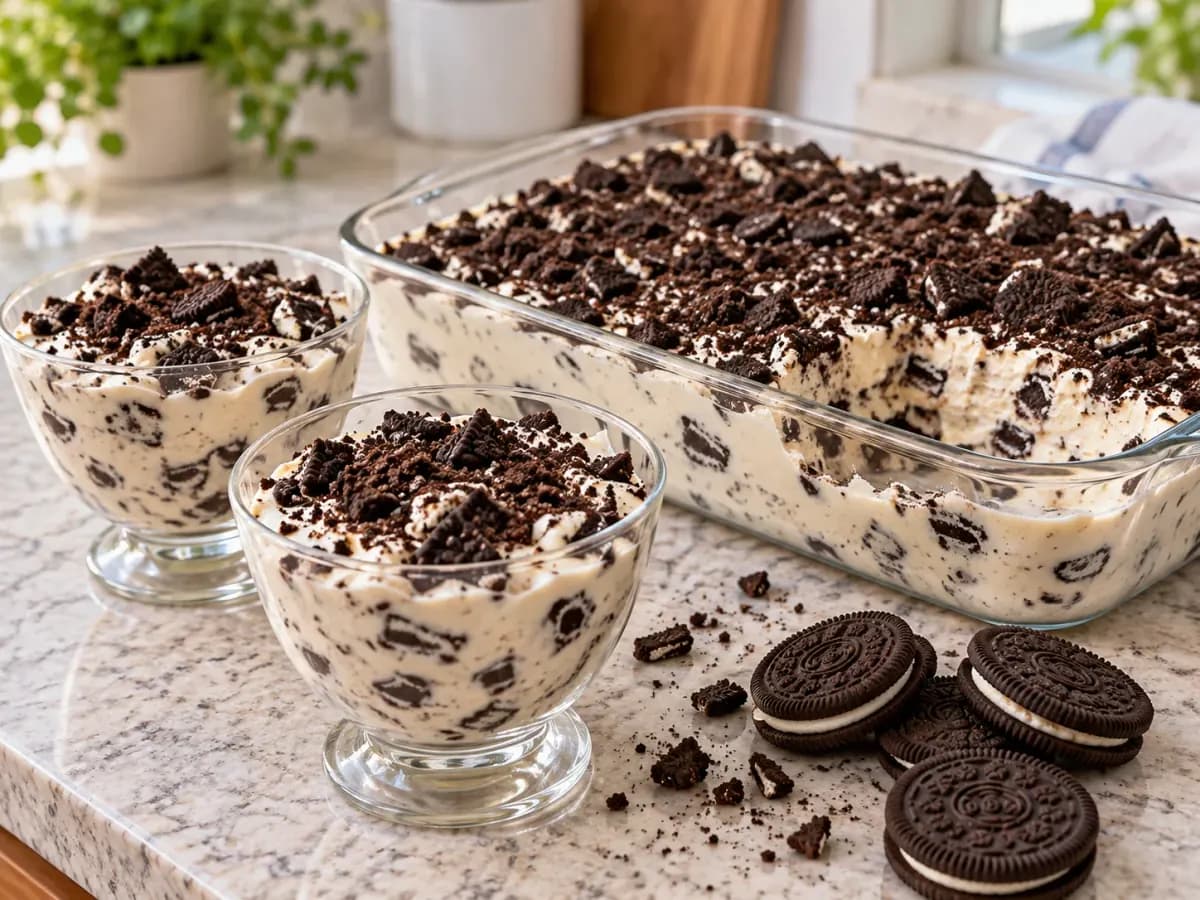 Sobremesa de Oreo com 3 Ingredientes: foto do prato pronto