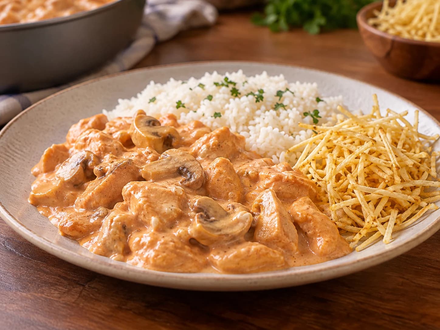 Strogonoff de Frango para 30 Pessoas: foto do prato pronto
