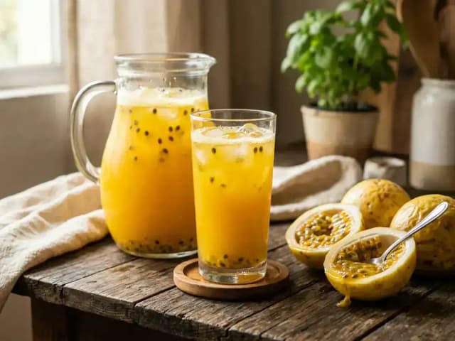 Suco de Maracujá sem Liquidificador: Como Soltar a Polpa no Garfo: prato pronto