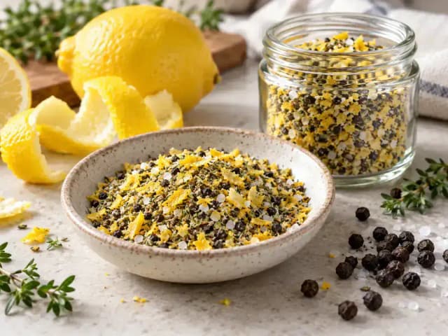Tempero Lemon Pepper Caseiro Fácil: Proporção Certa Sem Amargar: prato pronto