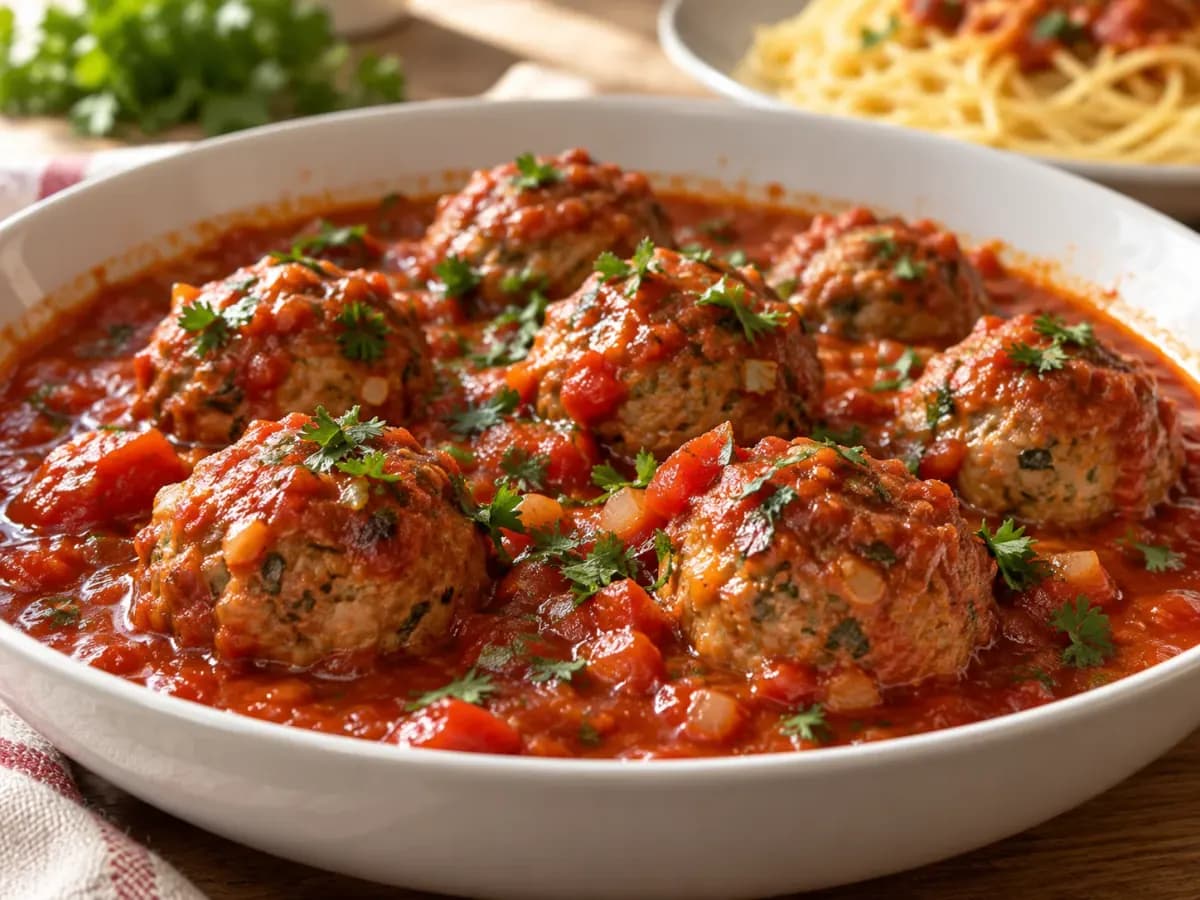 Almôndegas com 1 kg de Carne Moída: foto do prato pronto