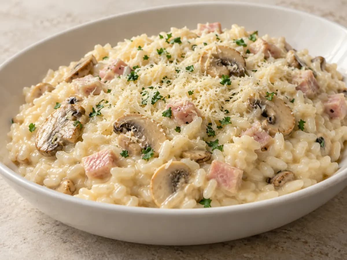 Arroz à Piamontese: Receita Cremosa e Acompanhamentos: foto do prato pronto