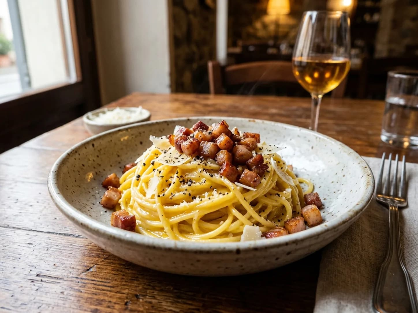 Carbonara Tradicional Italiana Cremosa sem Creme de Leite: foto do prato pronto
