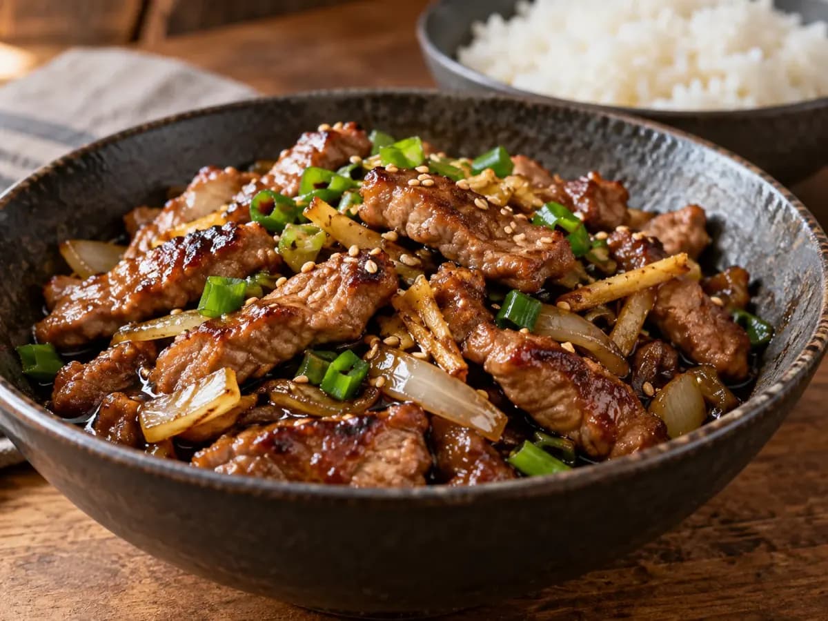 Carne de Porco com Molho Shoyu: foto do prato pronto