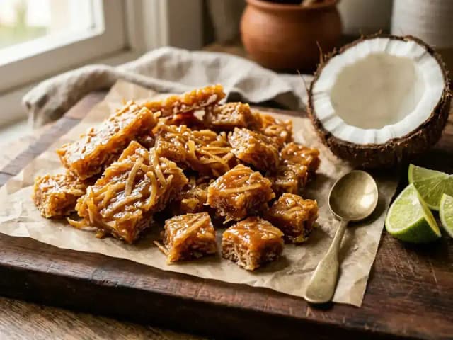 Cocada Quebra-Queixo Tradicional de Feira: Puxa-Puxa Caramelada: prato pronto