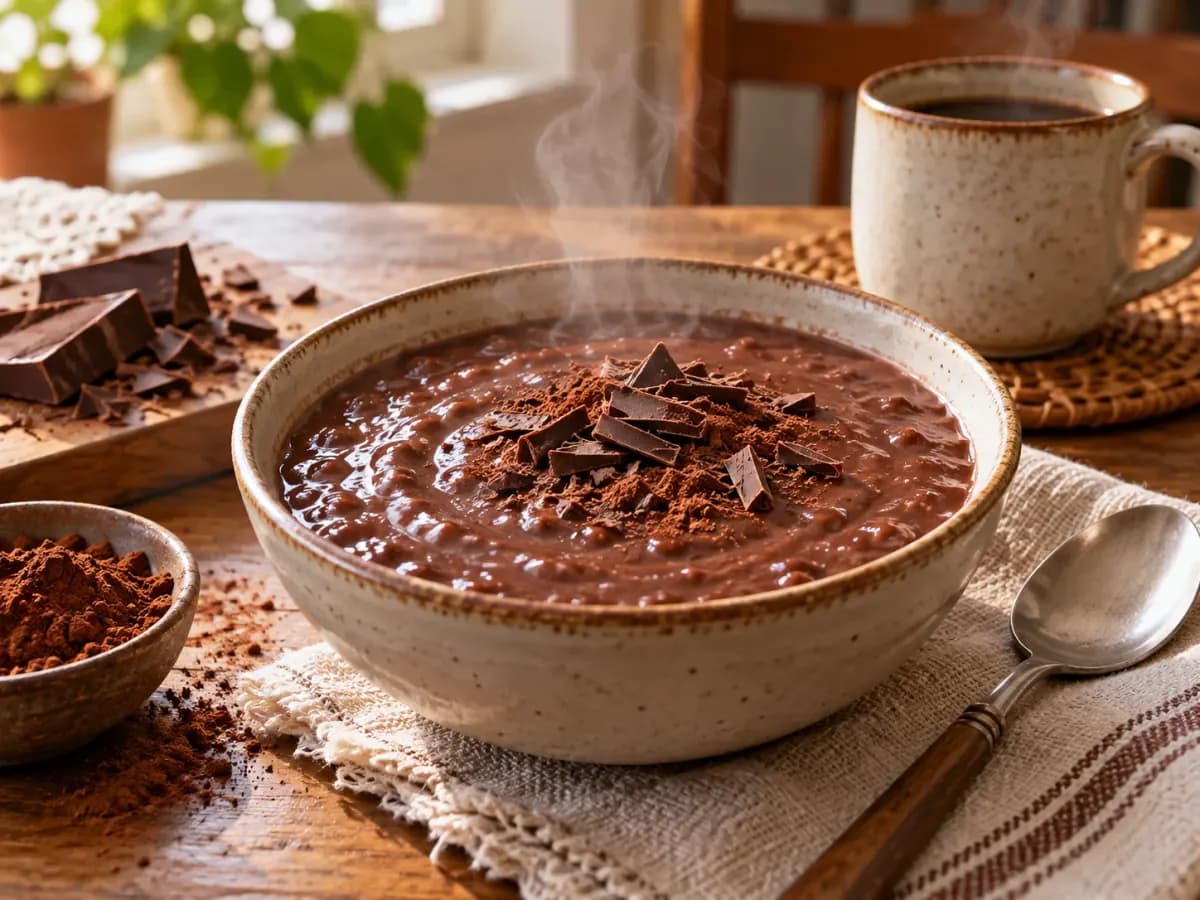 Mingau de Chocolate sem Maizena: foto do prato pronto