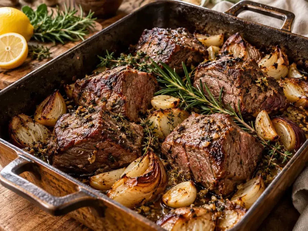 Carne de Capivara Assada no Forno: foto do prato pronto