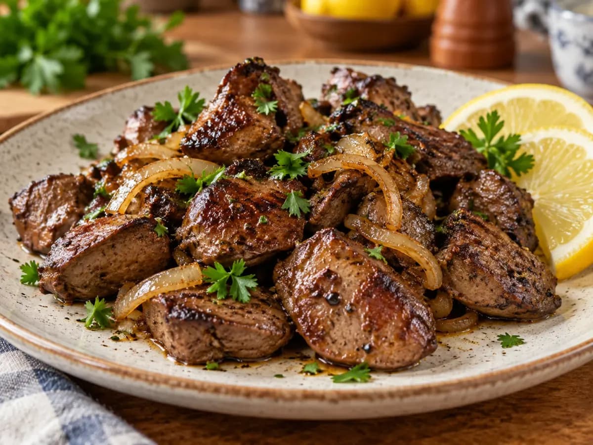 Fígado de Galinha na Airfryer: foto do prato pronto