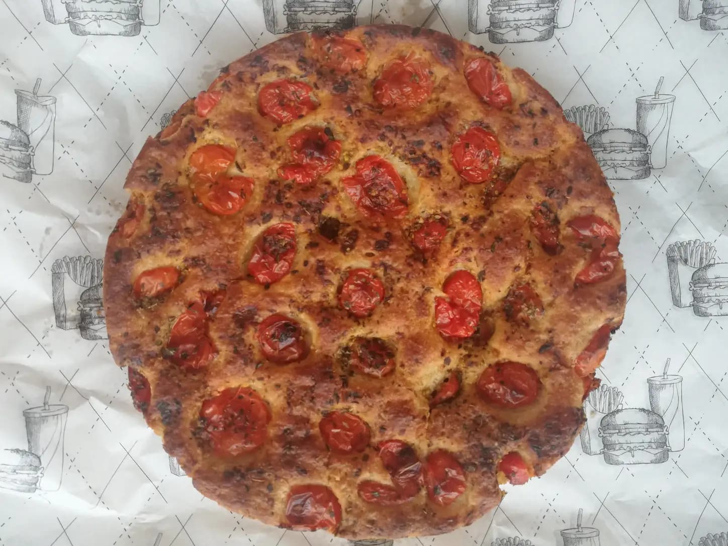 Focaccia de Legumes com Fermentação Longa: foto do prato pronto