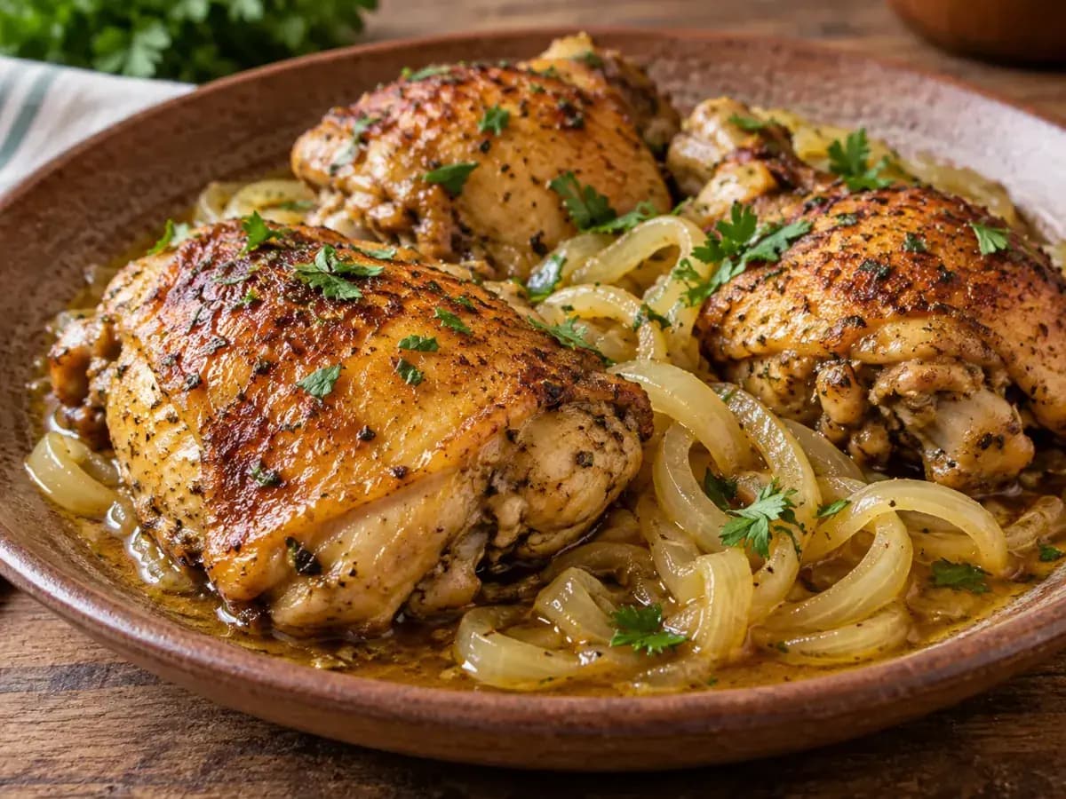 Frango na Panela de Pressão sem Água: foto do prato pronto