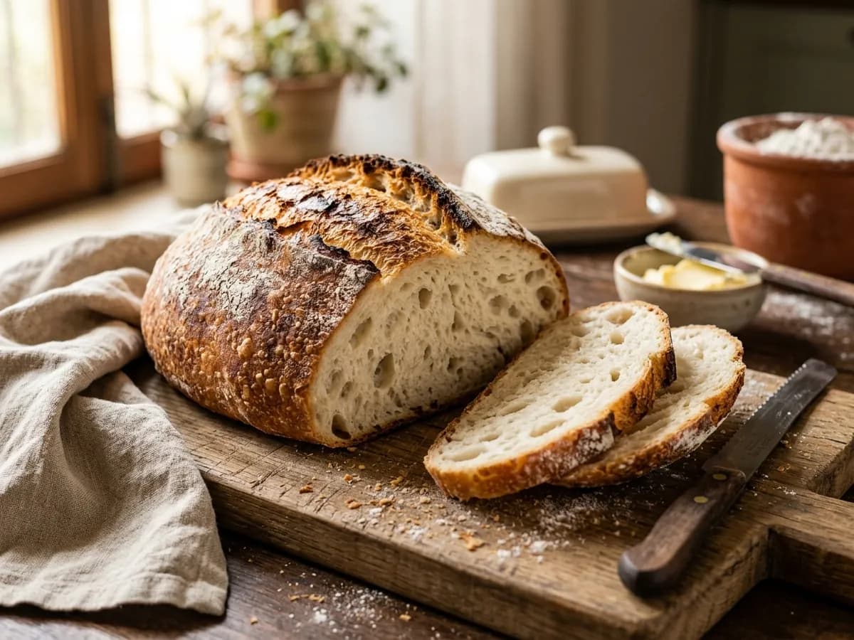 Pão caseiro sem leite e ovo com fermento seco: foto do prato pronto