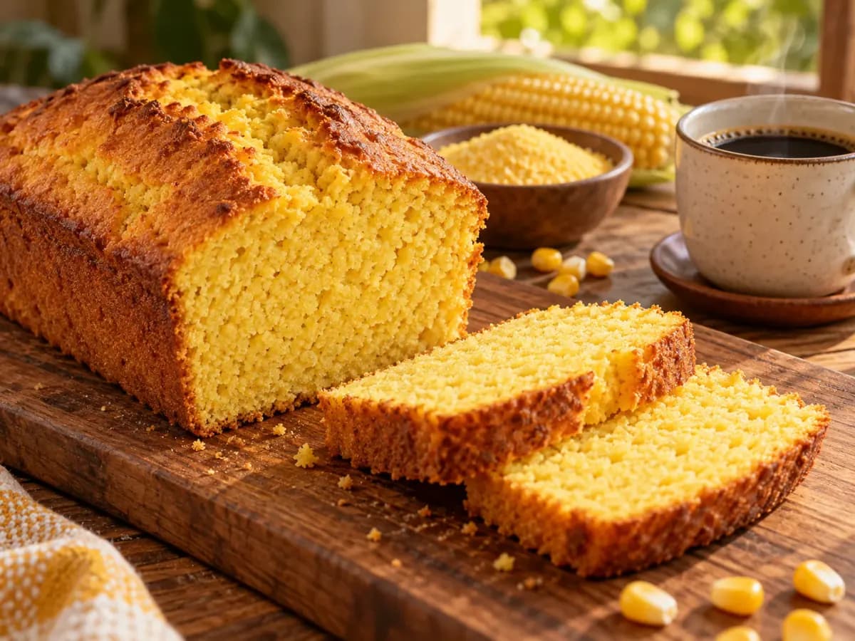 Pão de Fubá sem Trigo e sem Ovos: foto do prato pronto