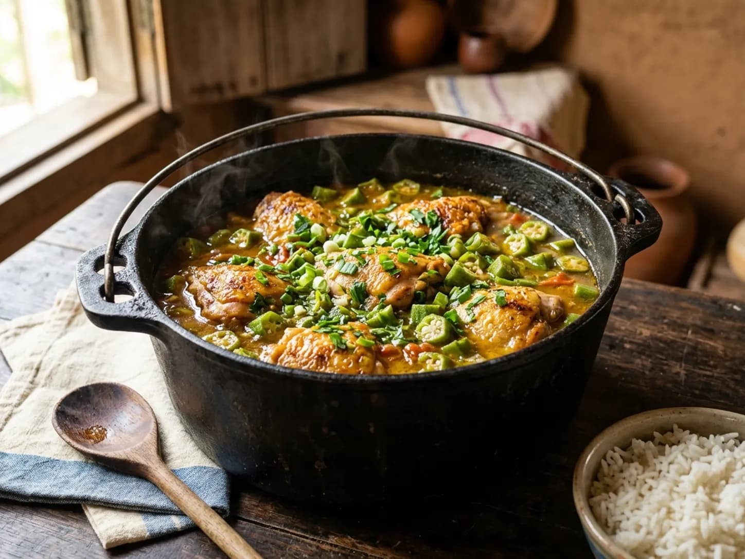 Peito de Frango com Quiabo sem Baba: foto do prato pronto