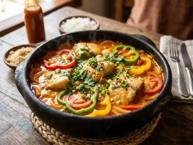 Moqueca de Piramutaba com Leite de Coco e Dendê: prato pronto